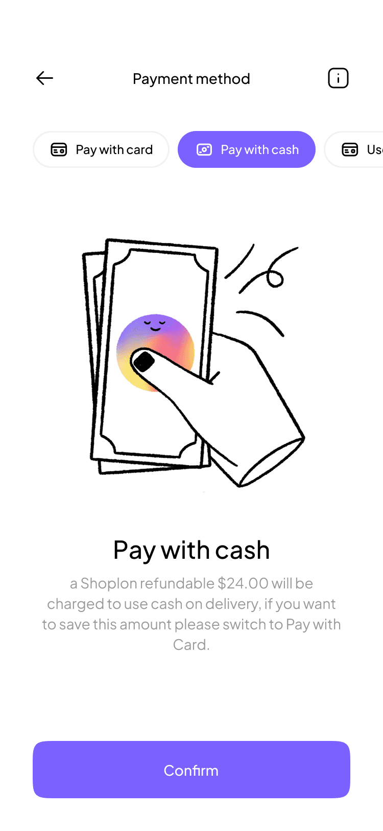 Cart screen step 3